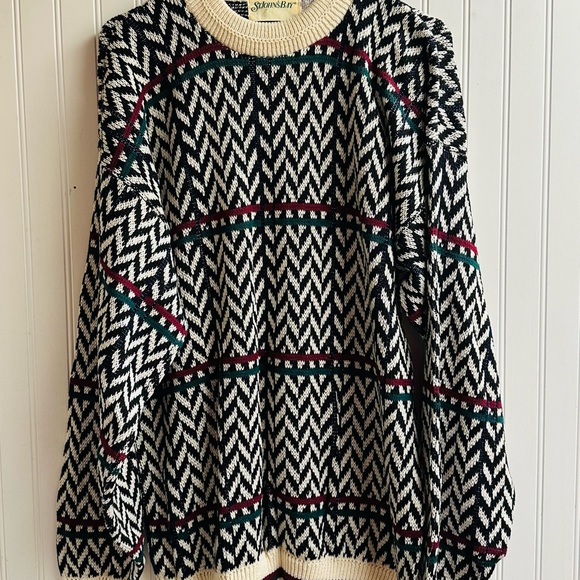 St. John's Bay Sweaters - St John Bay Black and White Patterned‎ Sweater